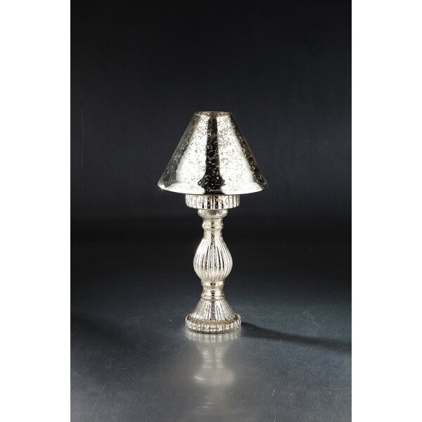 14.5" Champagne Gold Colored Lamp Design Mercury Glass Candle Holder - N/A