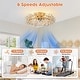 preview thumbnail 8 of 11, 23" Contemporary Gold 4-Light Crystal Low-Profile Flush Mount Ceiling Fan with Remote
