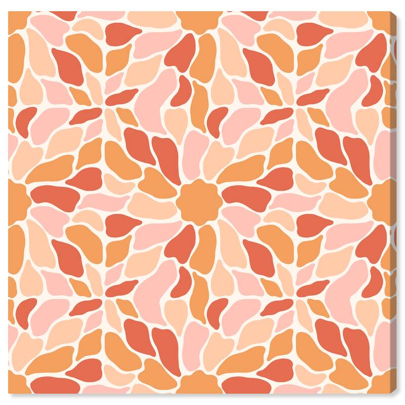 Wynwood Studio Canvas Abstract Floral Mural Pattern Orange and Dark Orange Modern & Contemporary Wall Art Canvas Print - 20 x 20