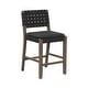 preview thumbnail 8 of 58, Nathan James Cohen Faux Leather Counter or Bar Height Stool, Solid Wood Frame with Footrest and Woven Leather Back