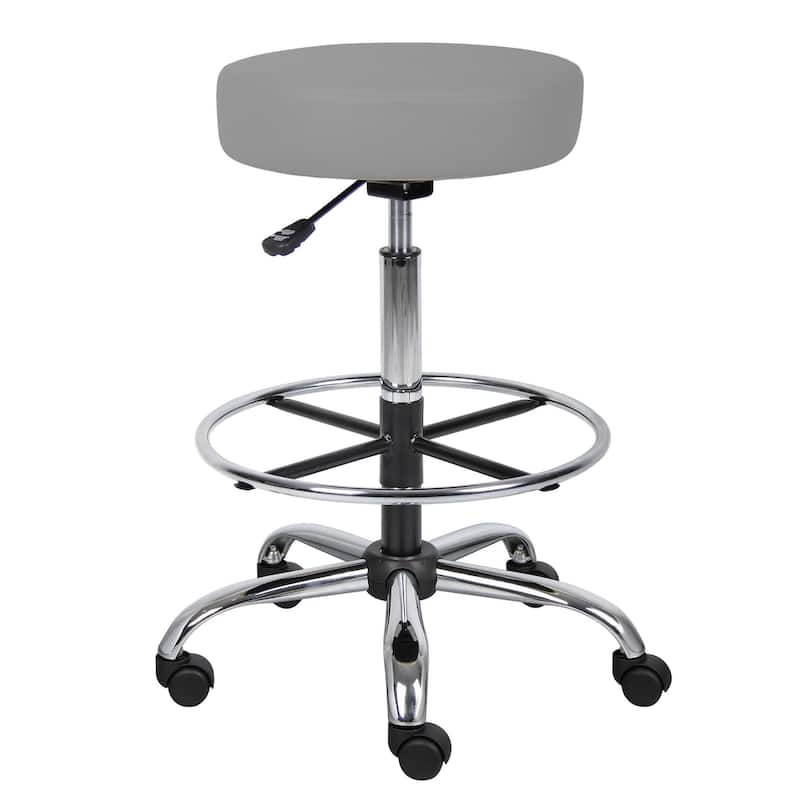 Boss Antimicrobial Vinyl Medical/ Drafting Stool - Grey