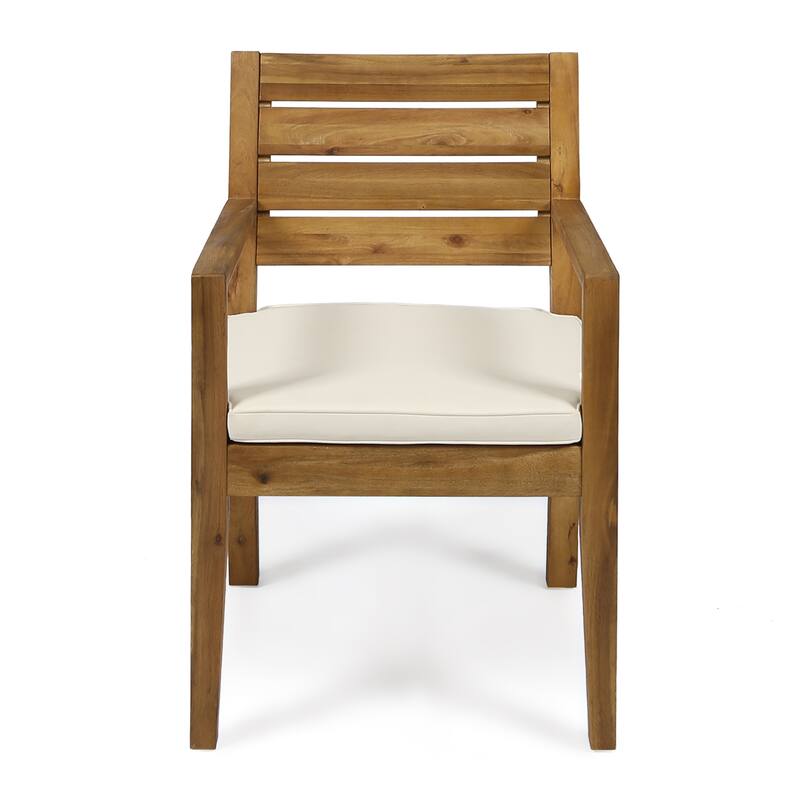Christopher Knight Home - Rowan Outdoor Dining Set with Armless Chairs and Cushions