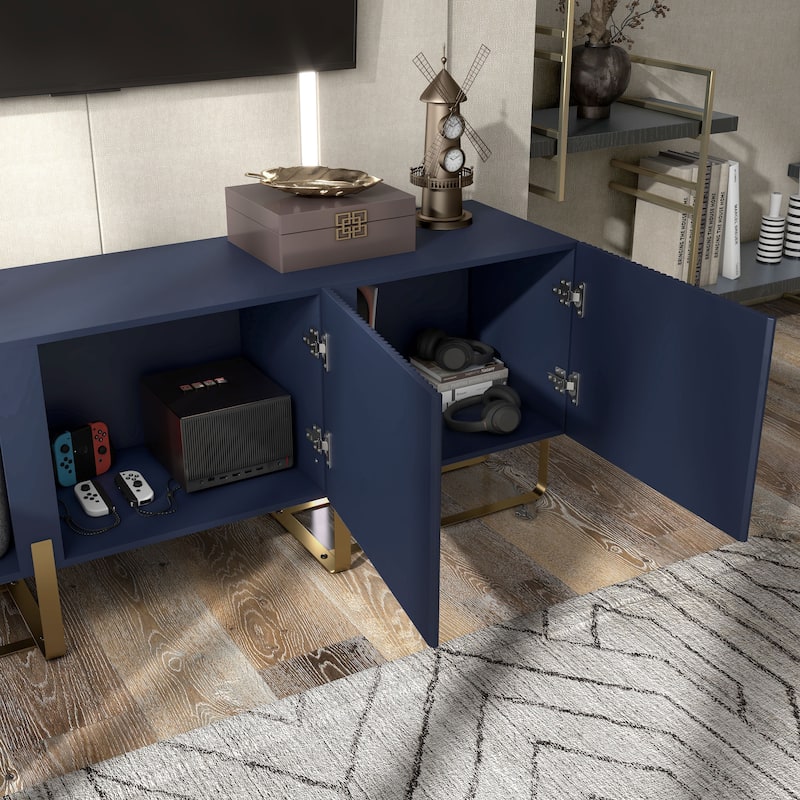 DH BASIC Modern 60-inch 3-Door Storage TV Stand by Denhour