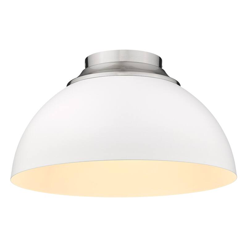 Golden Lighting Zoey 3 Light 14" Wide Flush Mount Ceiling Fixture with - Pewter