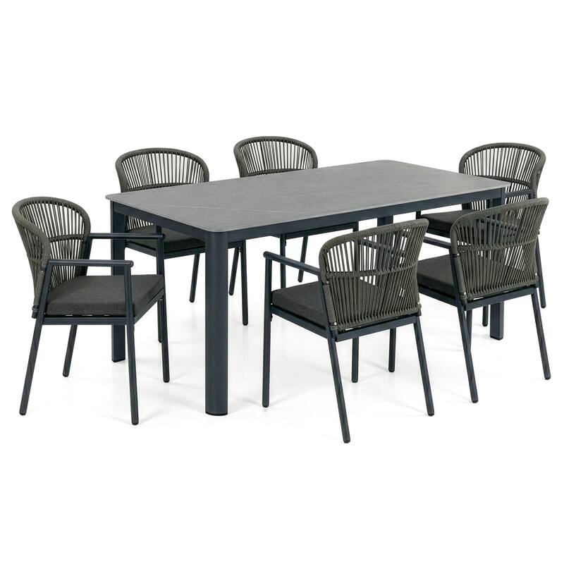 Bina Grey Outdoor Dining 6 Seats Set
