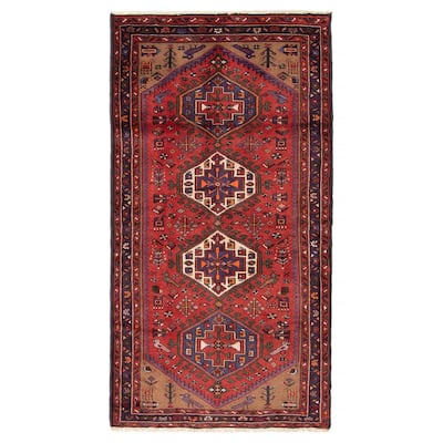 ECARPETGALLERY Hand-knotted Andelz Red Wool Rug - 3' 3" x 6' 4"