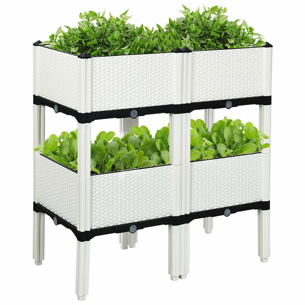 Costway Set of 4 Raised Garden Bed Elevated Flower Vegetable Herb Grow - See Description