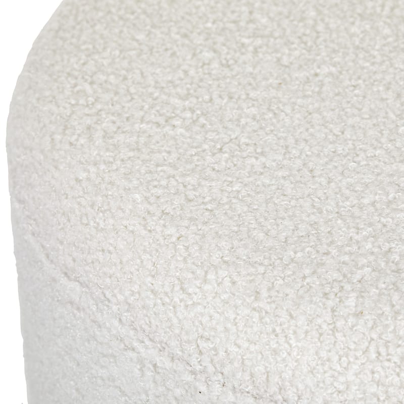 Plush Teddy Fabric Small Ottoman Foot Stool Vanity Stool for Bedroom