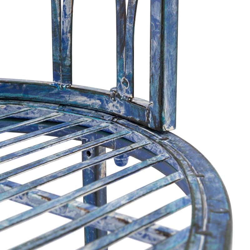 SAFAVIEH Outdoor Citlalli Victorian Scroll Iron Kissing Bench - 44Wx24Dx31H