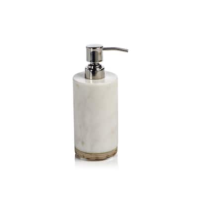 Verdi Marble & Balsa Wood Soap Dispenser - White