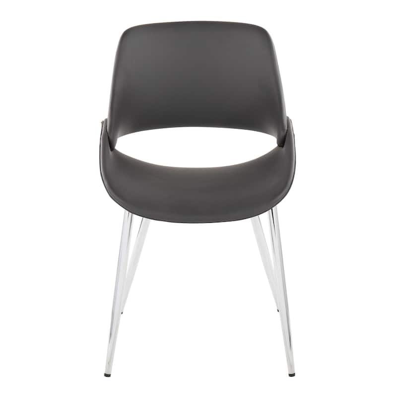Carson Carrington Svellingen Dining Chair with Tapered Metal Legs (Set of 2) - Grey Faux Leather/Chrome Metal