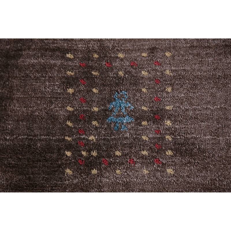 Hand Knotted Oriental 100% Wool Carpet Tribal Geometric Multi-Colored Gabbeh Area Rug - 7' 7'' X 5' 5''
