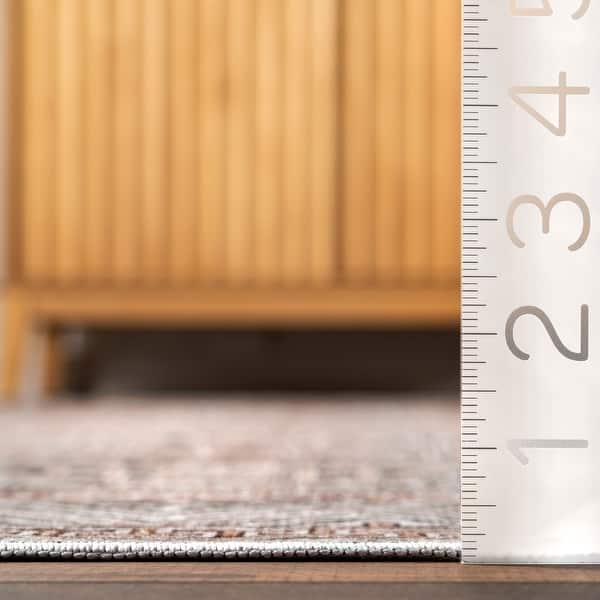 dimension image slide 1 of 2, Nuloom Xenia Faded Transitional SplashGuard Machine Washable Area Rug