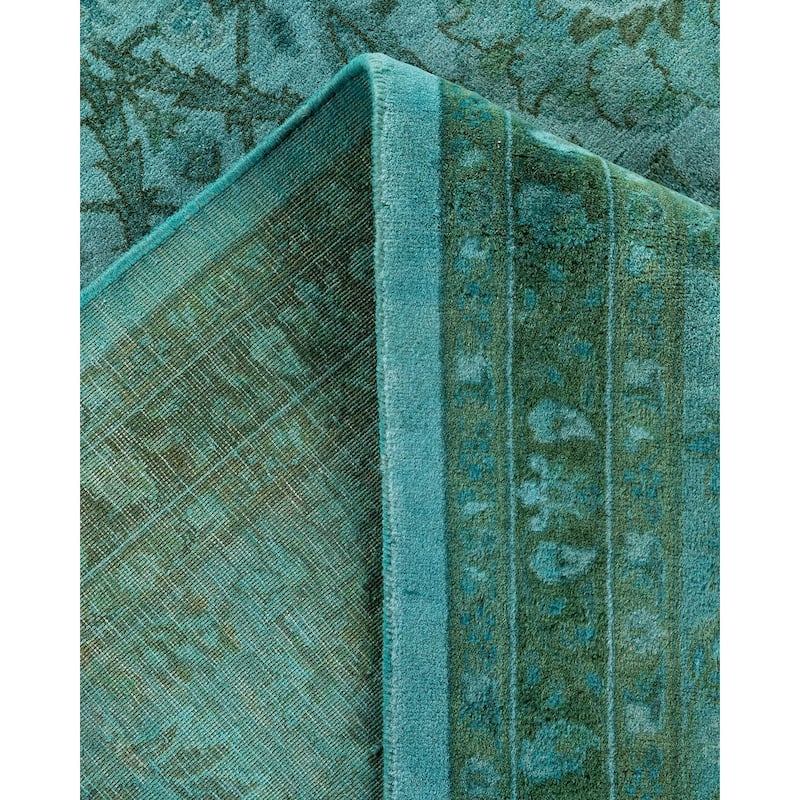 Fine Vibrance, One-of-a-Kind Hand-Knotted Area Rug - Green, 8' 2" x 10' 5" - 8' 2" x 10' 5"