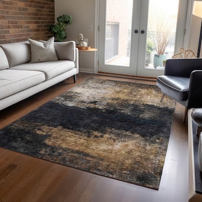 Machine Washable Indoor/ Outdoor Contemporary Chantille Rug
