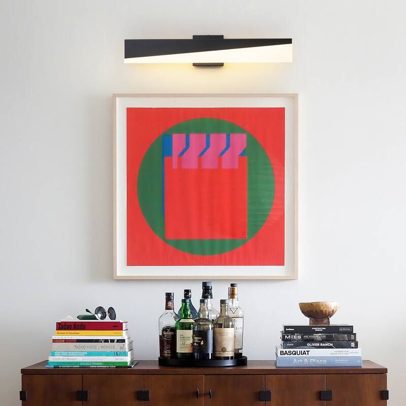 24" Modern Dimmable Acrylic Matte Black LED Vanity Light - W23.8"