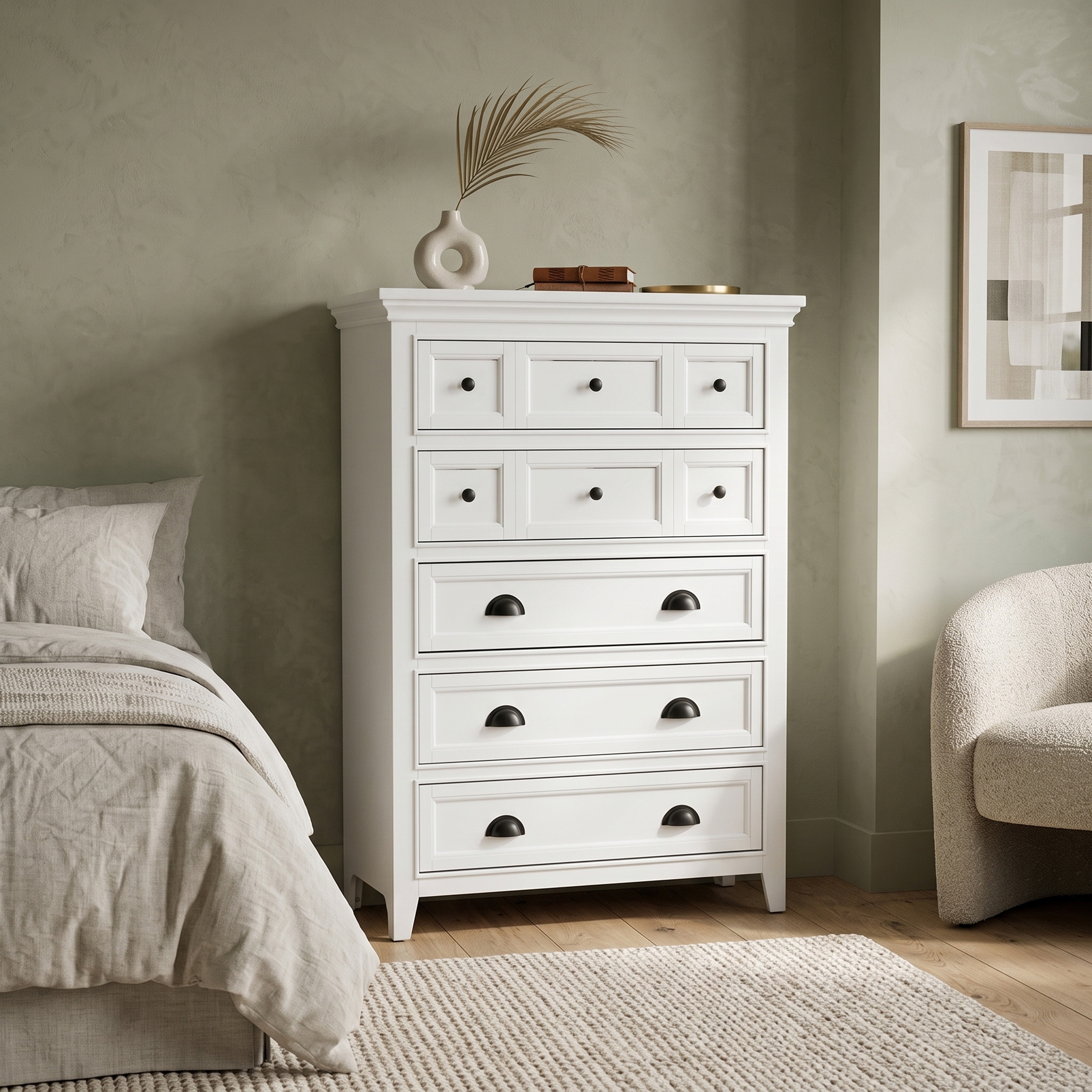 Furniture of America Saer Transitional 5-Drawer Wood Vertical Chest
