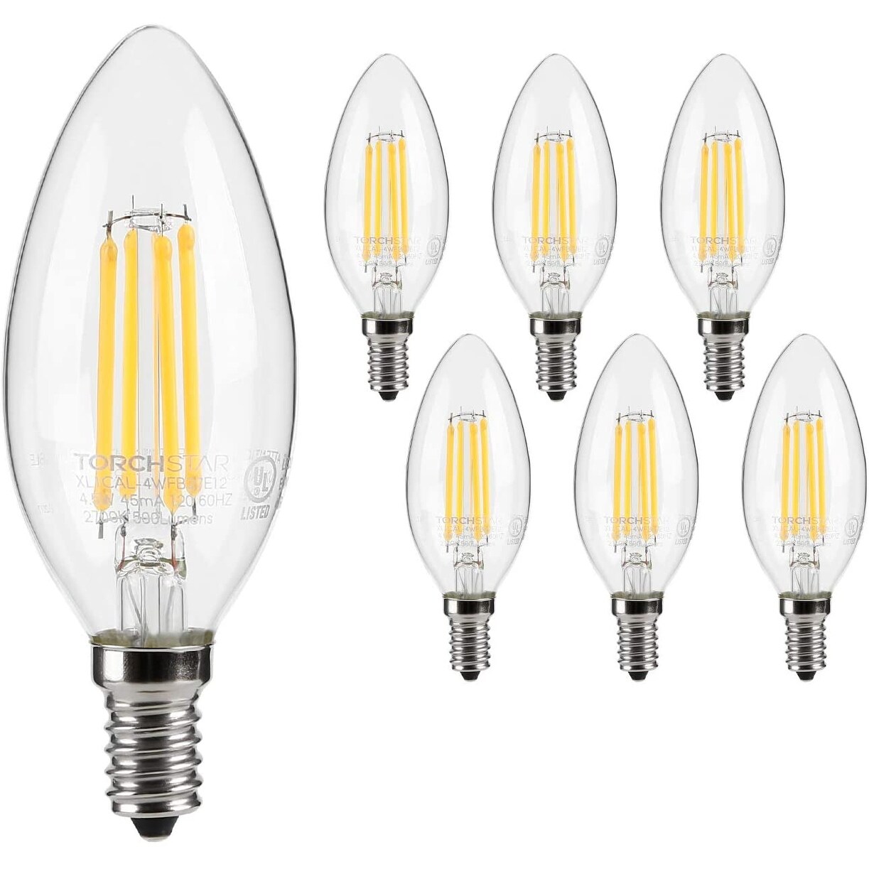 Shop 6 Pack E12 Led Filament Vintage Light Bulb Candelabra Base