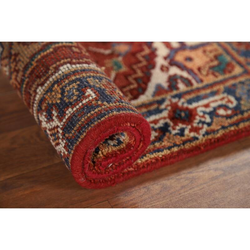 Orange Heriz Serapi Oriental Foyer Rug Handmade Wool Carpet - 2'0" x 3'0"