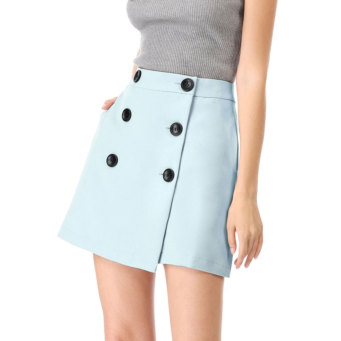 button up skirt long