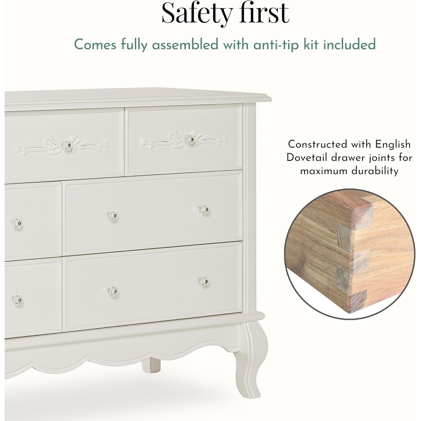 evolur aurora dresser ivory lace AURORA Chest