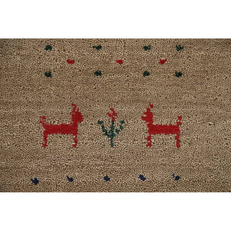 Gabbeh Indian Area Rug Handmade Wool Carpet - 7'9"x 9'10"