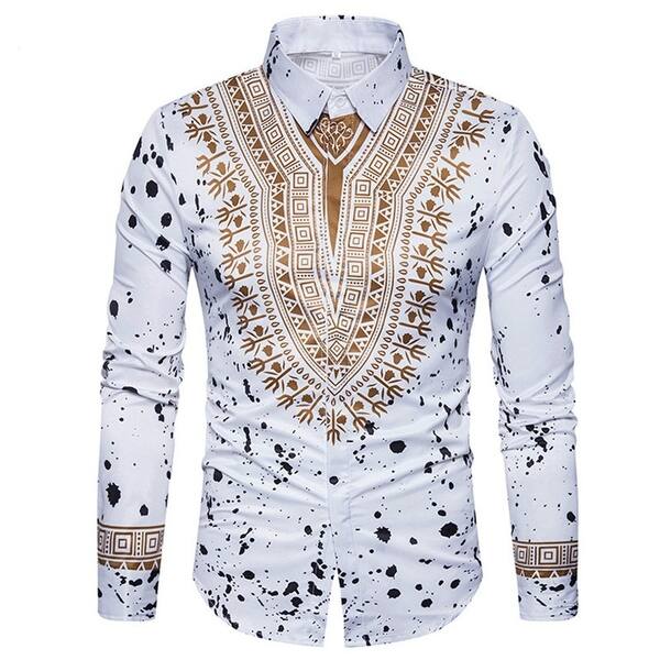 Shop Men S Casual Shirts Floral Print Slim Fit Long Sleeve Casual