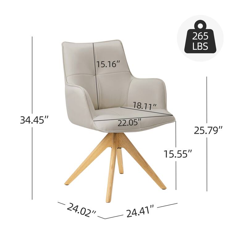 Art Leon Genuine Leather Home Office Swivel Chair
