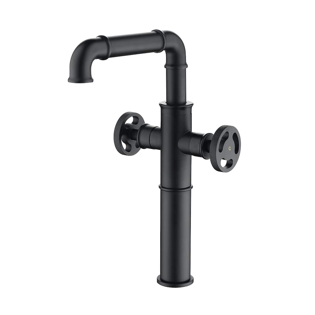 Single Hole Bathroom Vessel Sink Faucet 2 Handle Bathroom Vessel Faucet Bathroom Vanity Basin Mixer Tap With Rotating Spout