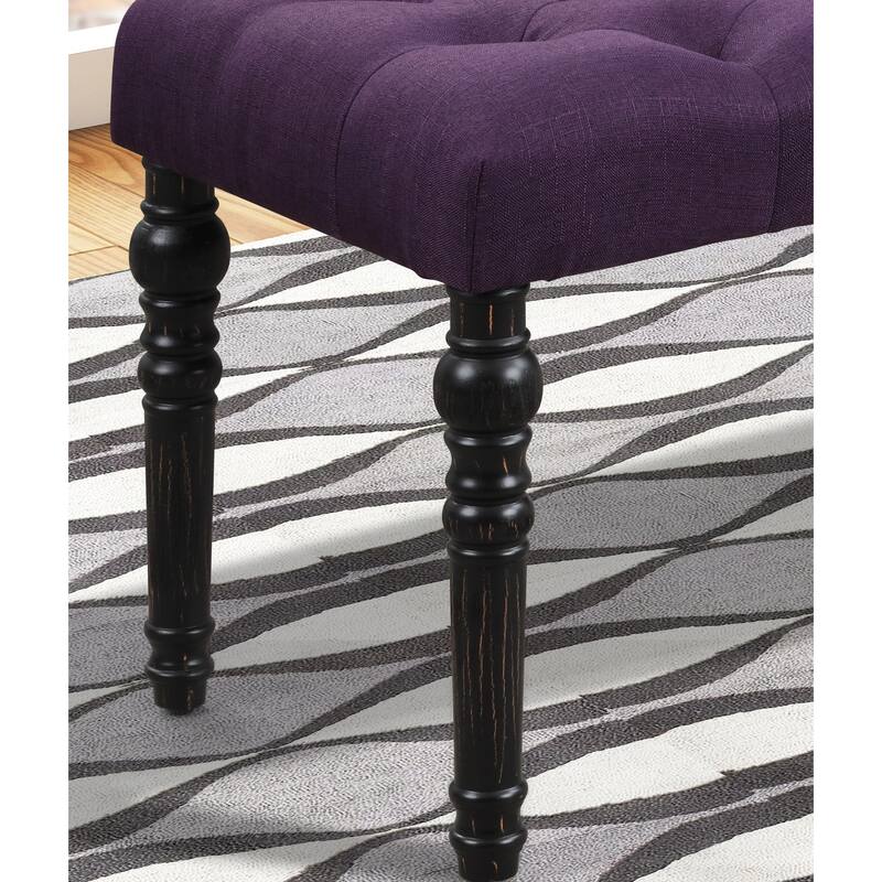 Entryway Footrest Seat Leisure Bench with Button Tufting, Chic Dining Room Bench Hallway Bench with Solid Wood Frame
