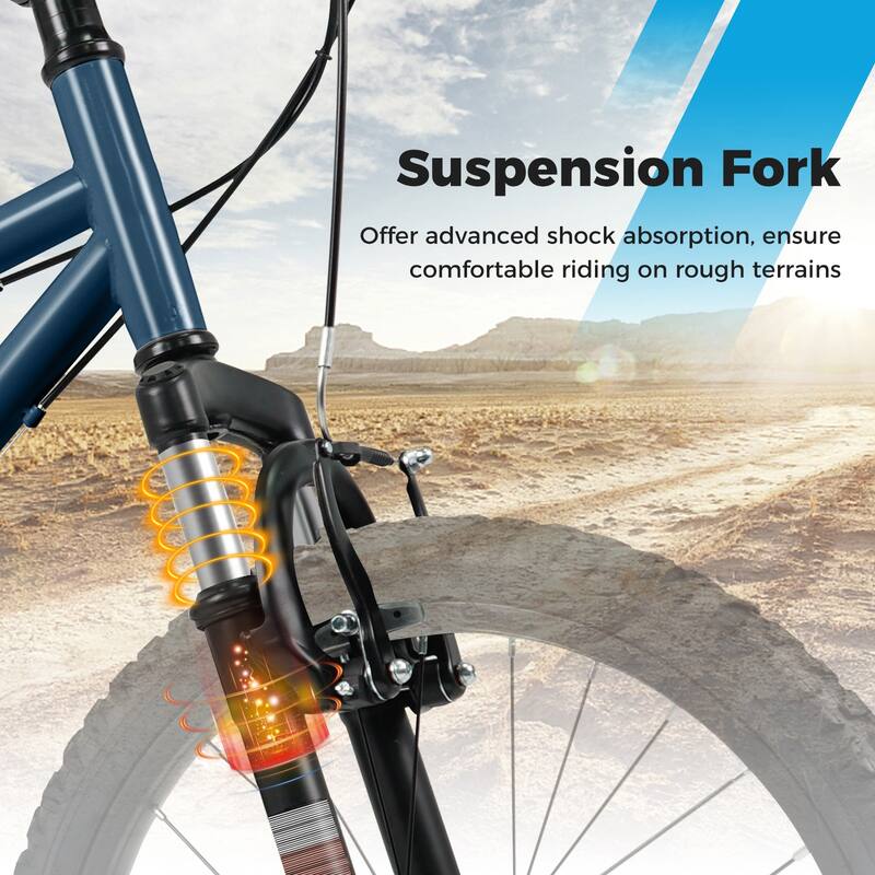 Metal Plastic Kids Mountain Bike with 6-Speed Shimano and Front Suspension