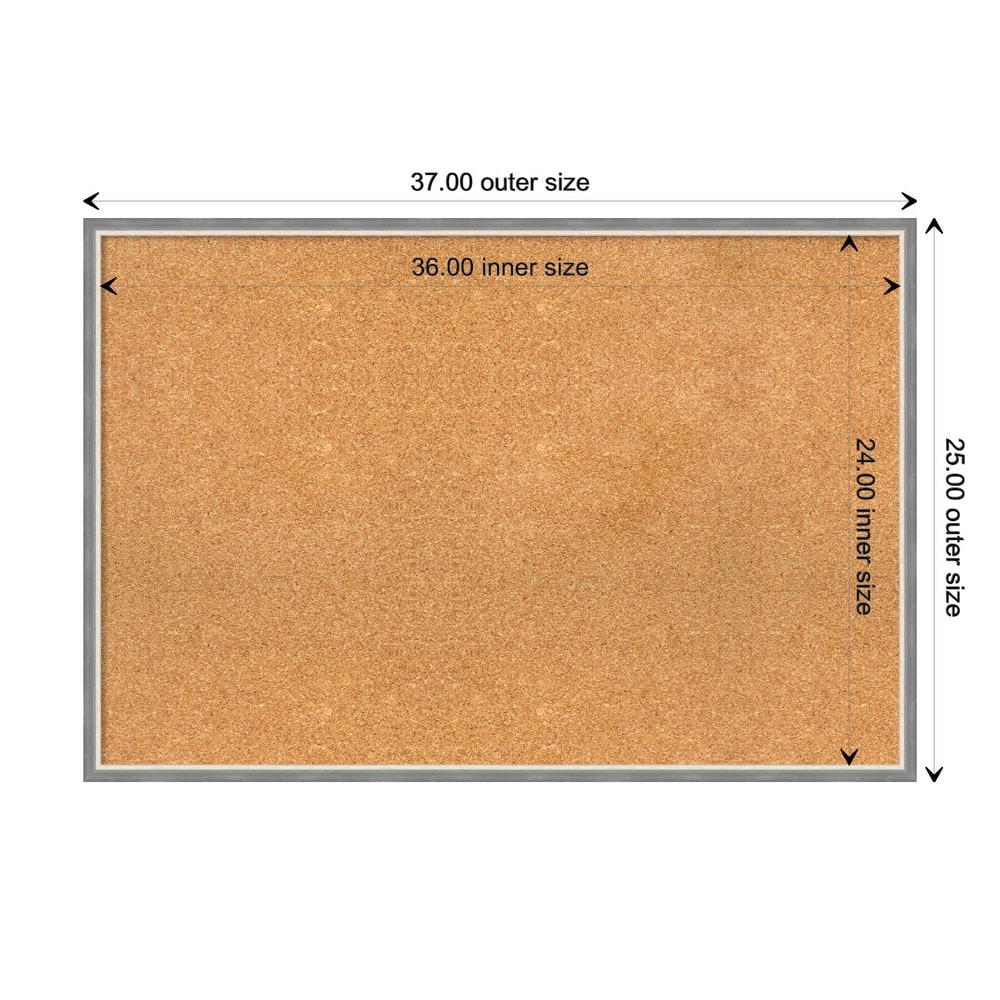 Theo Narrow Wood Framed Natural Corkboard Bulletin Board