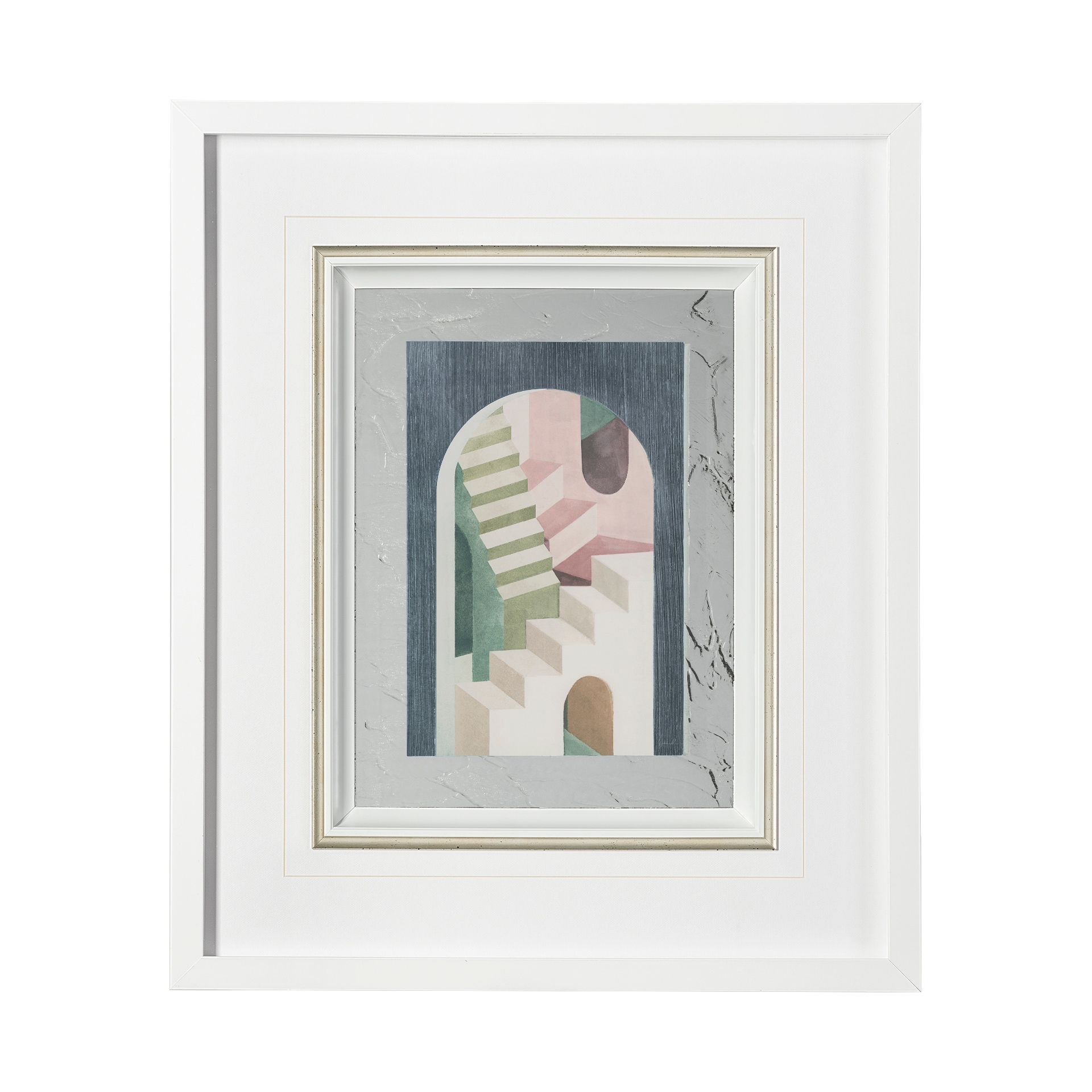 Mercana Labyrinth I Multi Color by Mercana Studio Hand Embellished Framed Art Print Matted under Glass