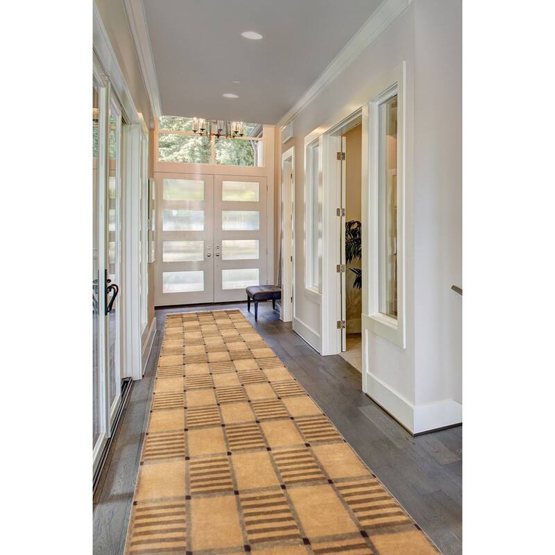 ECARPETGALLERY Hand-knotted Opulence Beige Wool Rug - 2'6 x 8'4