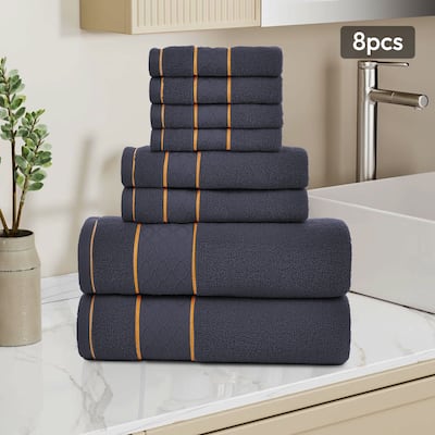 JML 8-Piece Cotton Bath Towel Set - Hotel Quality Bathroom Towels