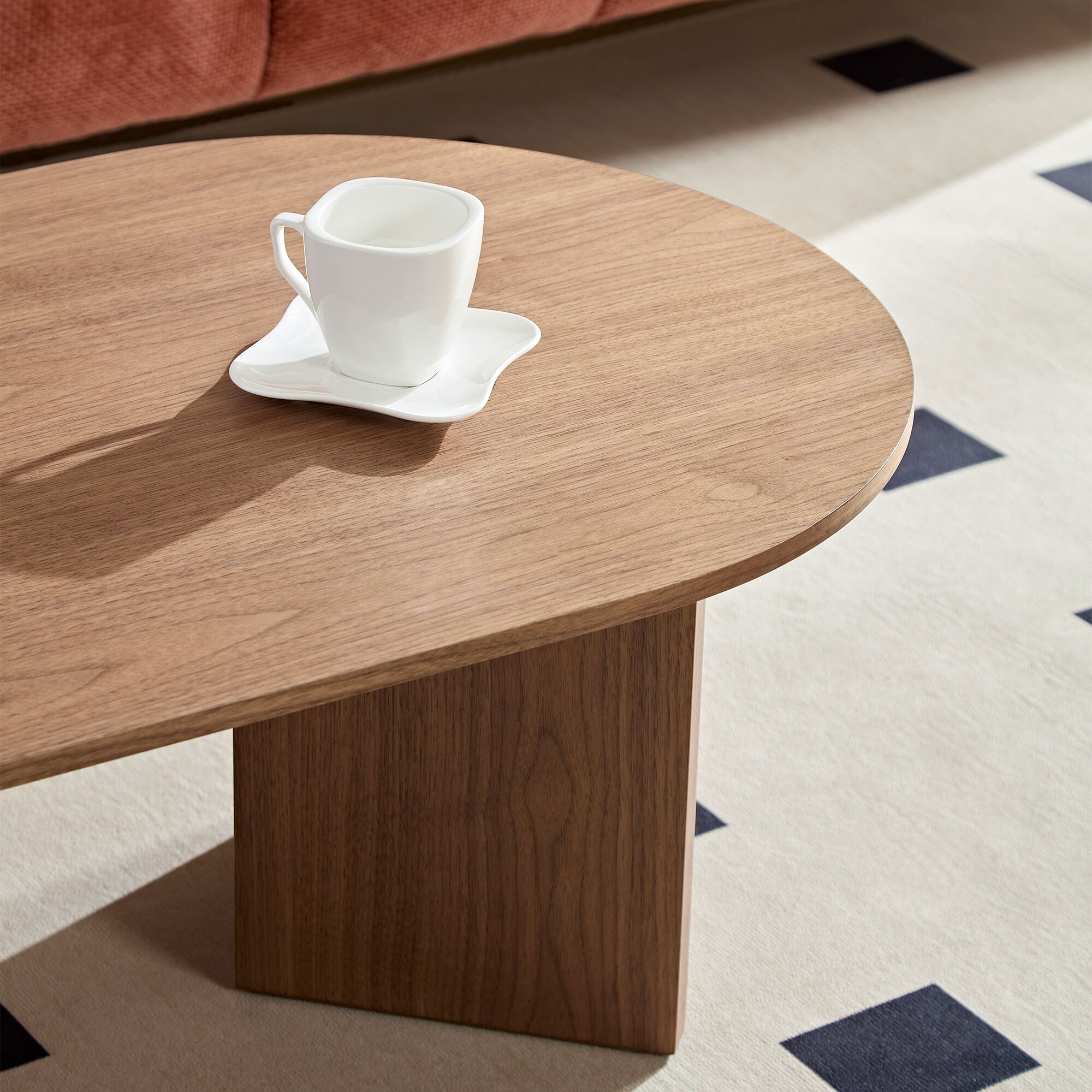 GDF Studio - Anchorage Modern Wood Veneer Oval Coffee Table - On
