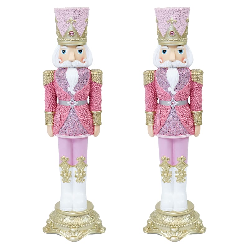 Sunnydaze Kenneth the Princely Christmas Nutcracker Statue - 37" H - Set of 2