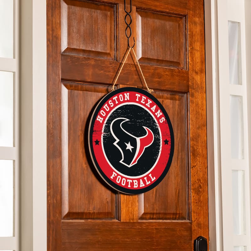 Houston Texans Wooden Door Decor Wall Sign - Multi-Color