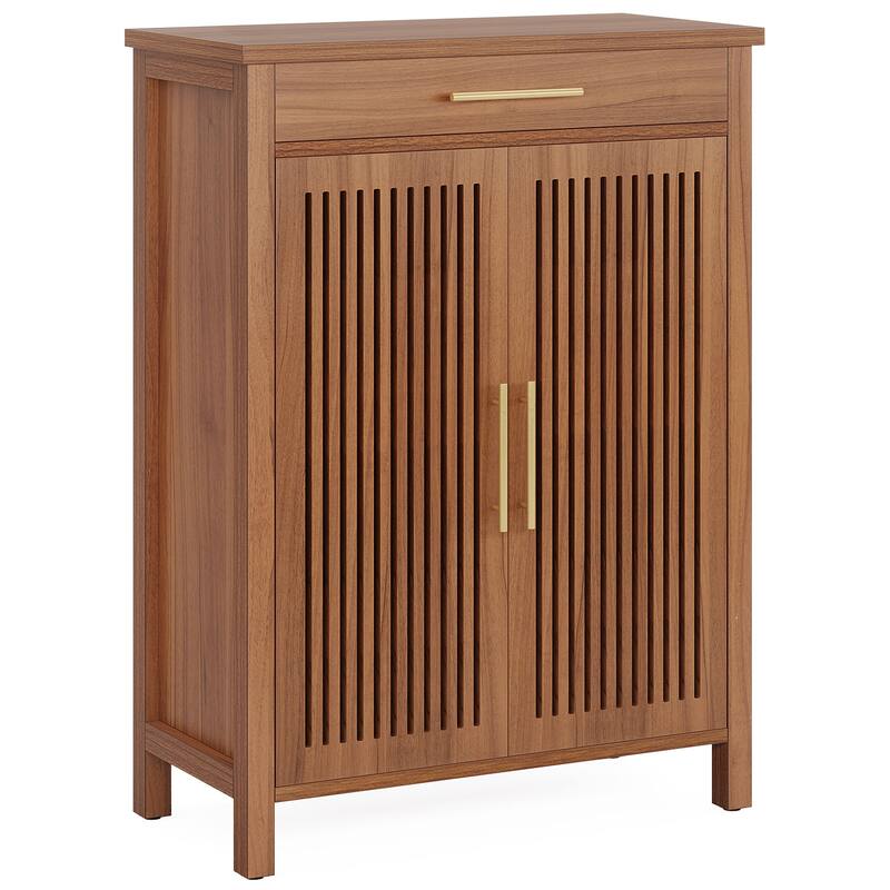 31" 5-Tier Brown Wooden Shoe Storage Cabinet