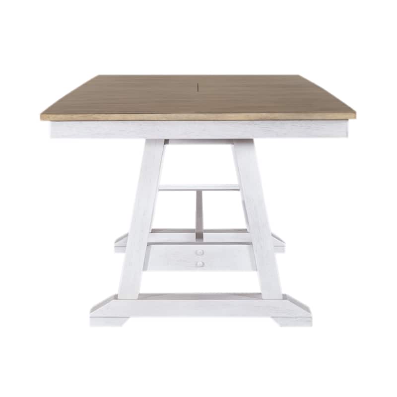 Lindsey Farm Weathered White & Sandstone 5 Piece Trestle Table Set