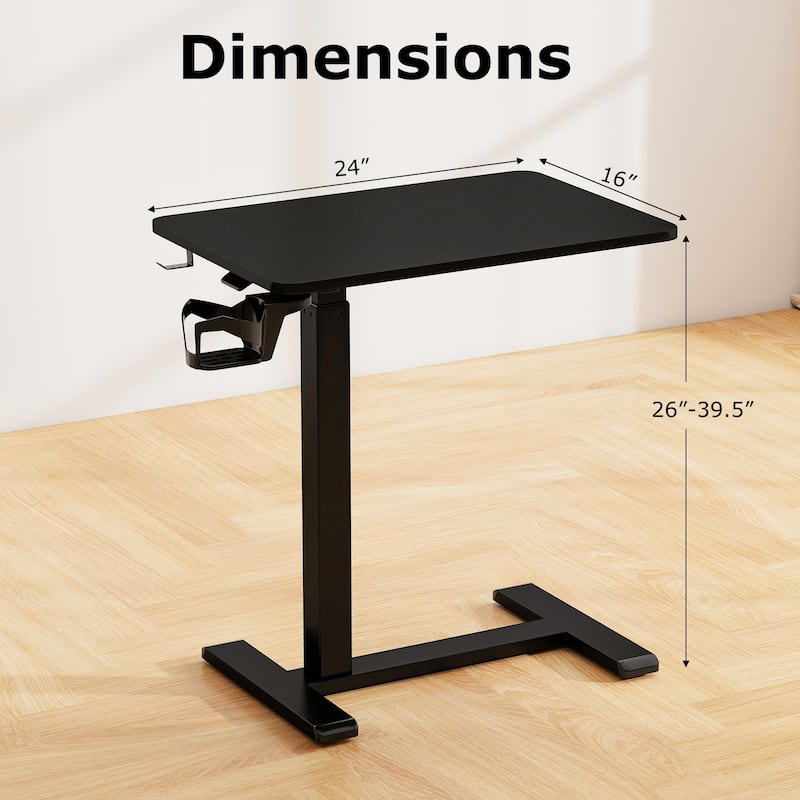 Engineered Wood Mobile Standing Desk with Adjustable Height
