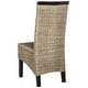 preview thumbnail 16 of 16, SAFAVIEH Ilya Woven Wicker Dining Chair Set of 2, Grey, Transitional - 17.3" x 24" x 39.3"