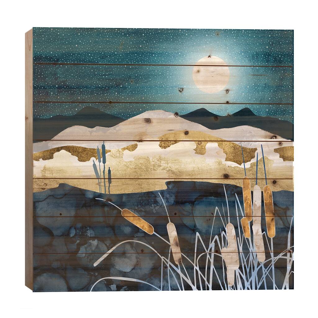 Summer Lake Print On Wood by SpaceFrog Designs - Multi-Color