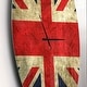 preview thumbnail 3 of 8, Designart 'Vintage UK Flag' Oversized Global Wall CLock