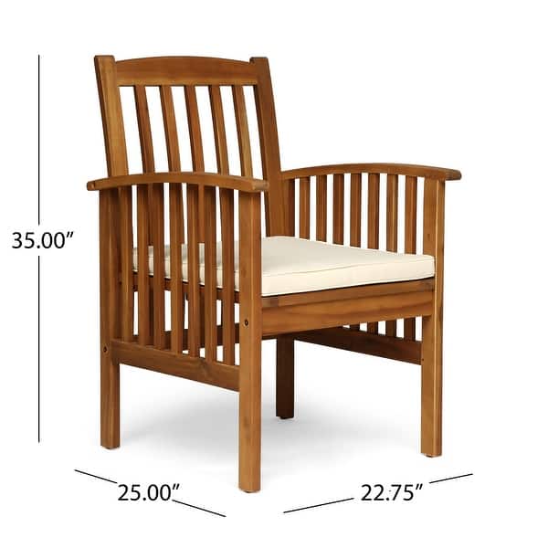 dimension image slide 4 of 6, Sorrento Acacia Wood 9-piece Expandable Table Outdoor Dining Set by Christopher Knight Home