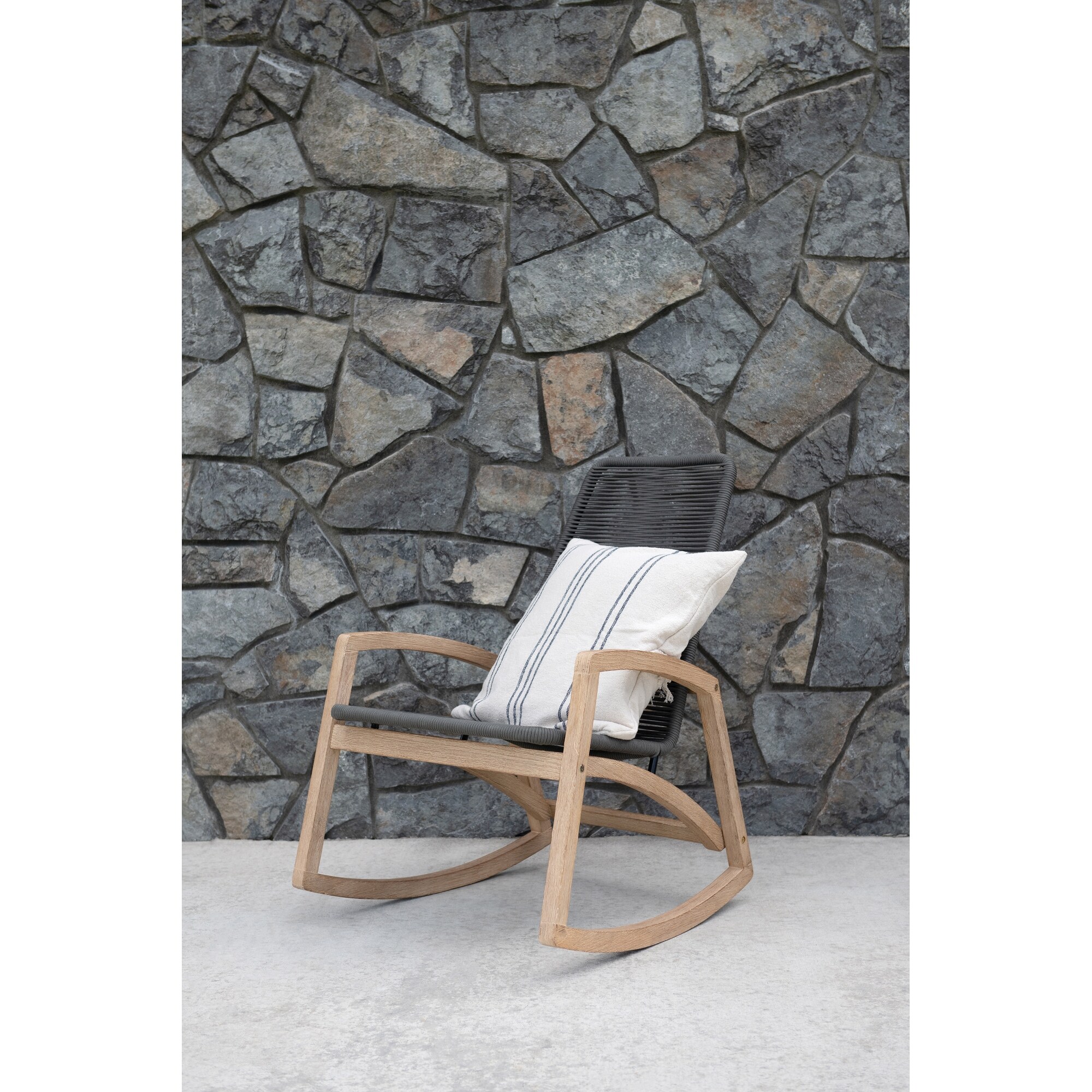 Teak Wood Woven Rope Rocking Chair Bed Bath Beyond 34856964