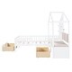 preview thumbnail 5 of 16, Twin Size House Bed with Upholstered Sofa, Charging Station, Wireless Charging, Shelves, and Two Drawers