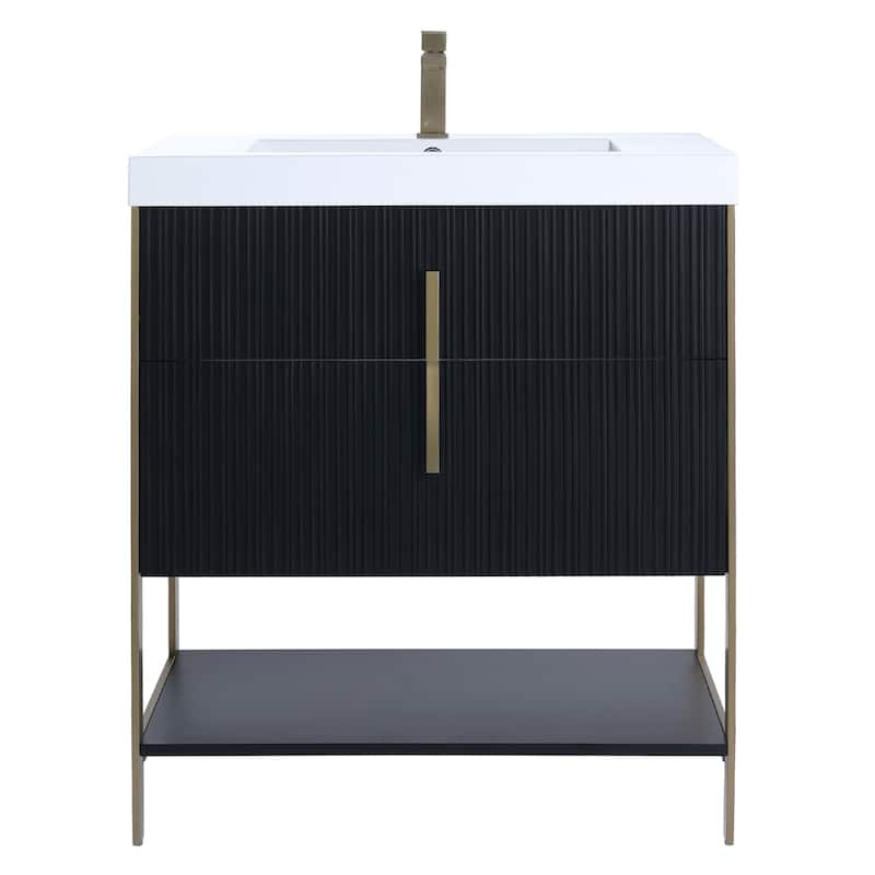 Fine Fixtures Serenity Modern Bathroom Vanity with White Gel Acrylic Top