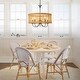 preview thumbnail 12 of 14, 5-Light Farmhouse Boho Rustic Woven Rattan Pendant Light Round Drum Hand Woven Bamboo Rattan Chandelier - 19.6 in. W