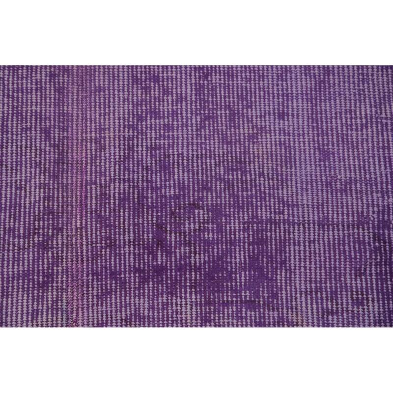 Over-Dyed Purple Anatolian Turkish Vintage Rug Handmade Wool Carpet - 6'10" x 10'0"